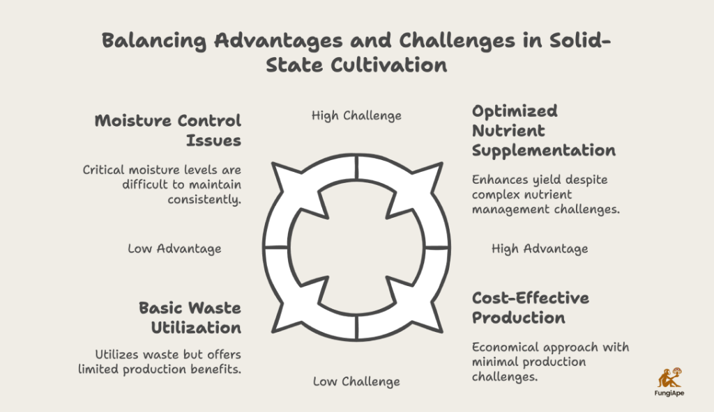 Balancing Advantages and Challenges in Solid-State Cultivation