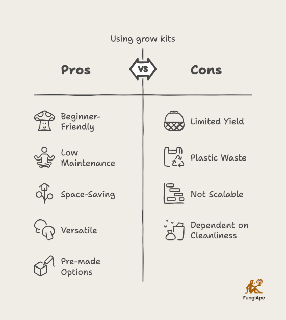 Pros and Cons of Mushroom Grow Kits